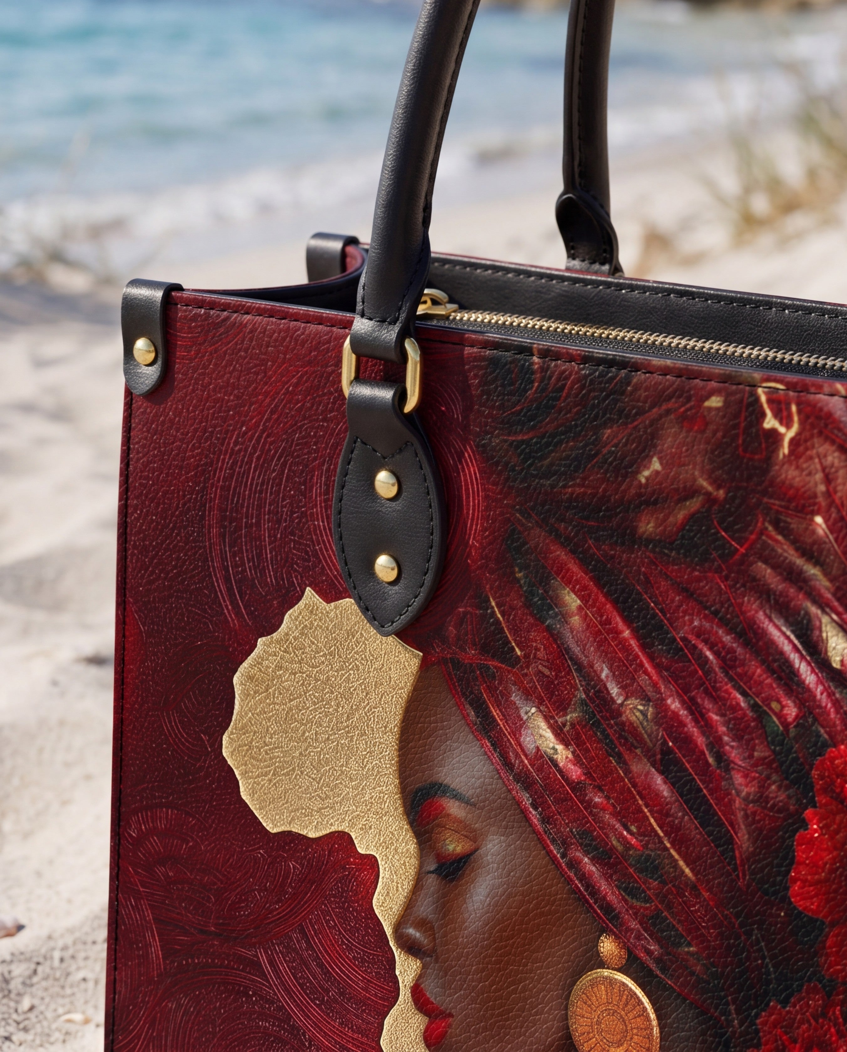 African Blaze Premium Leather Handbag QR0XD537