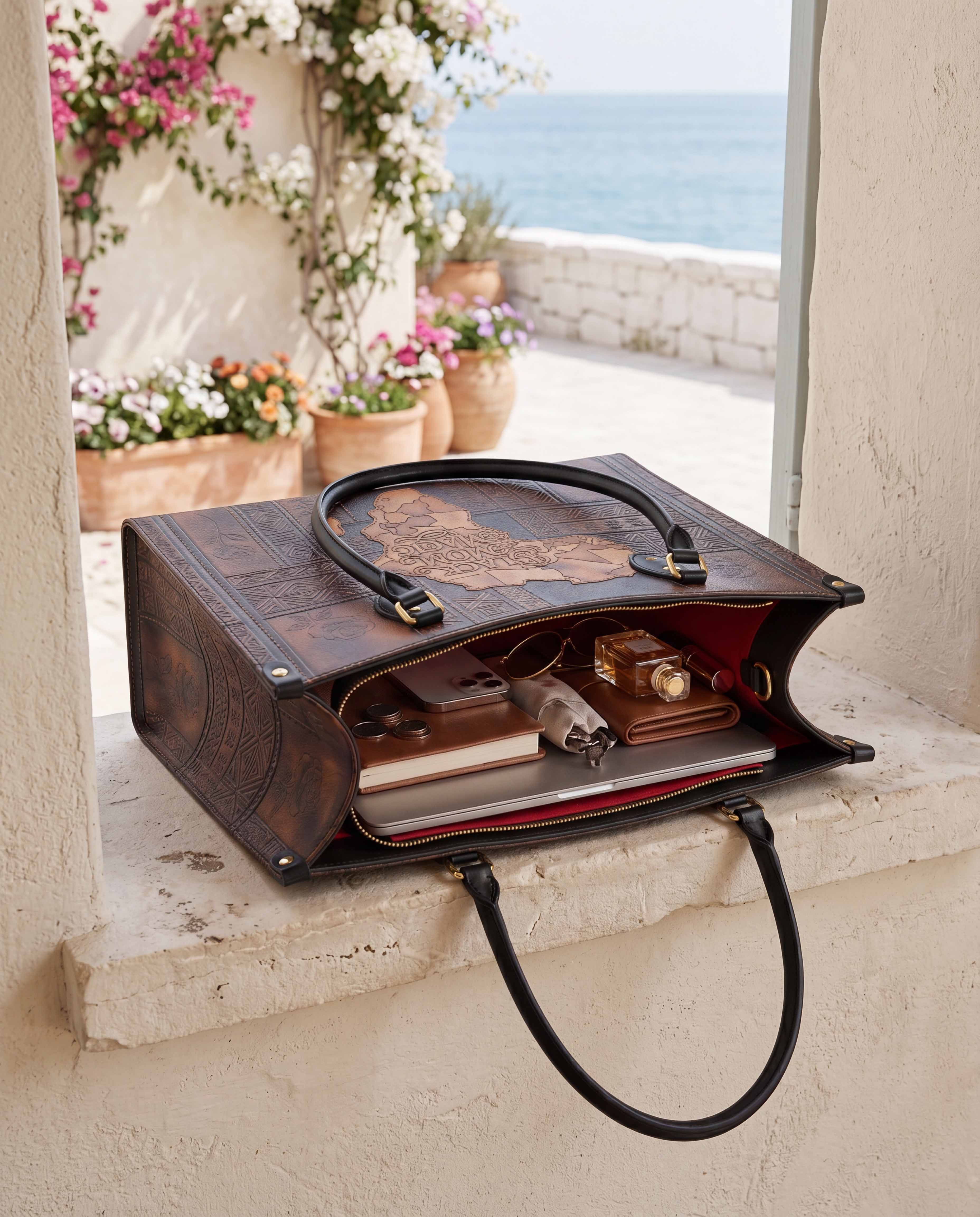 Black Mom Magic Premium Leather Handbag QR0XD1047