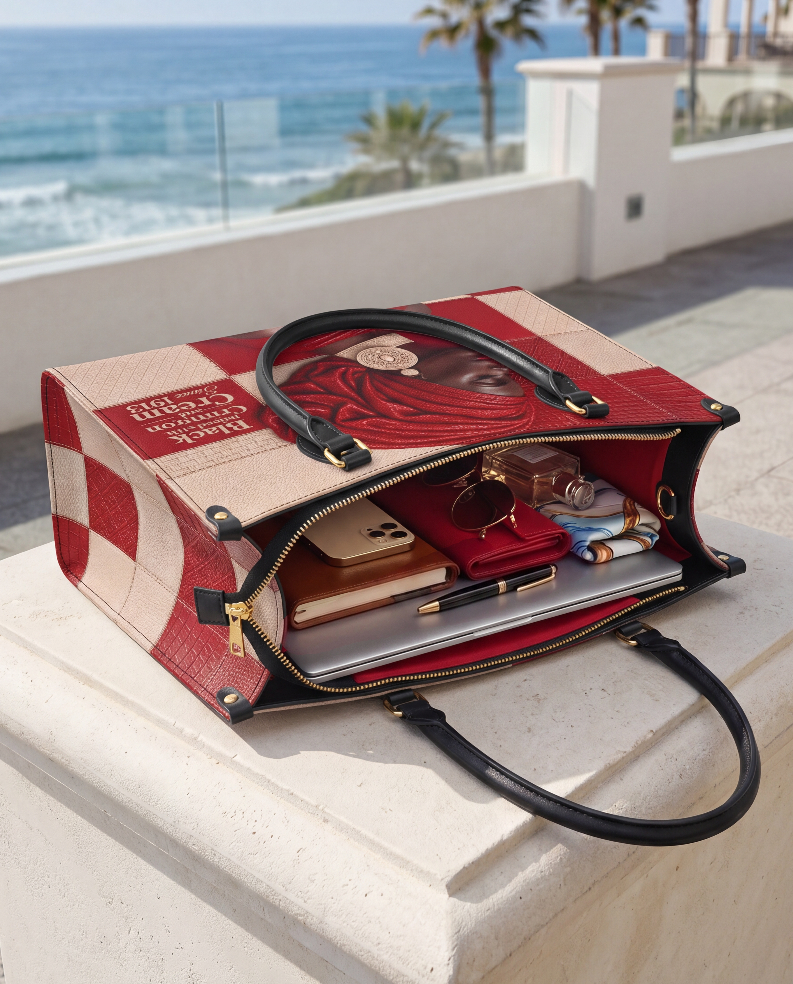 Draped in Crimson Premium Leather Handbag QR0XD500