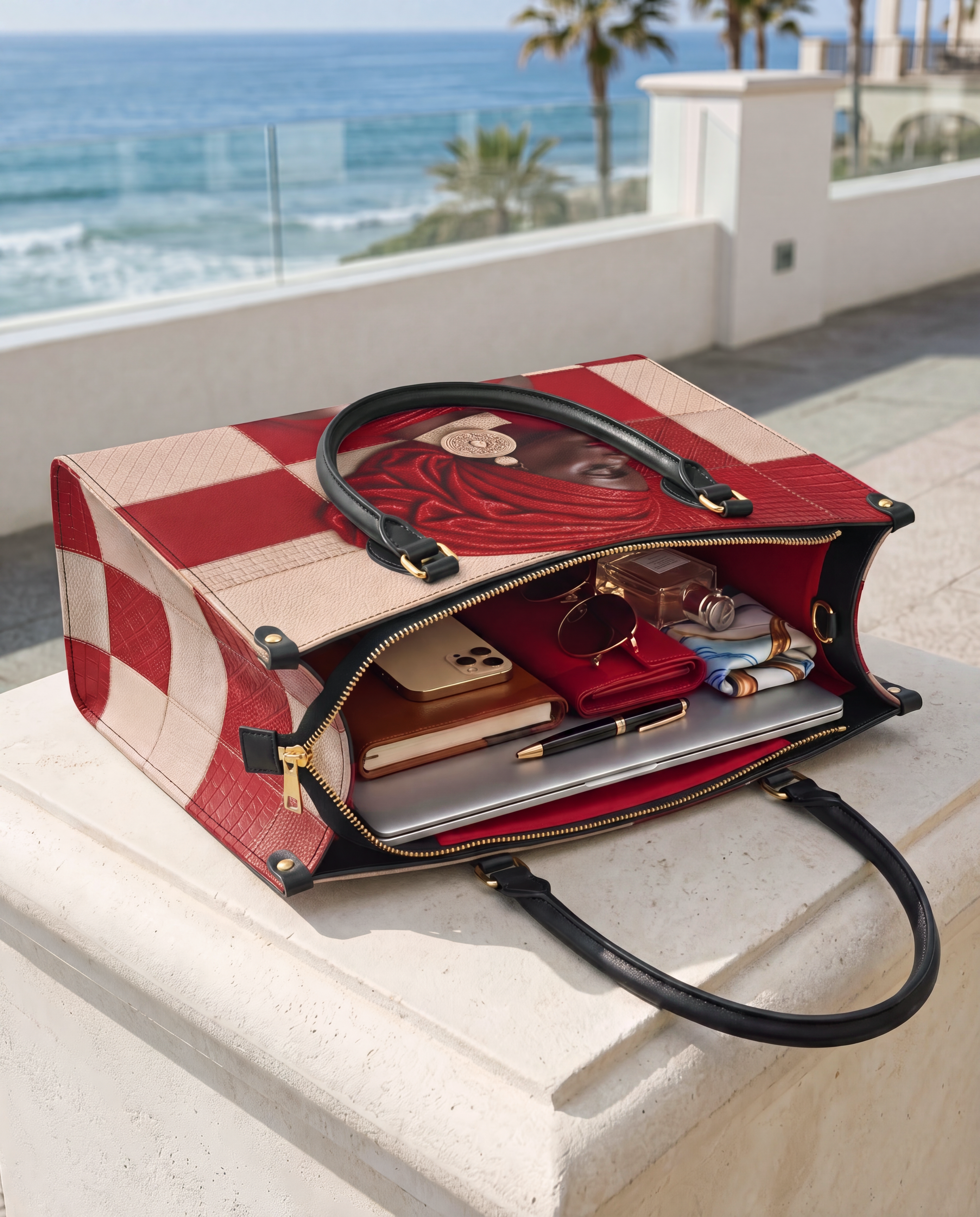 Draped in Crimson Premium Leather Handbag QR0XD500