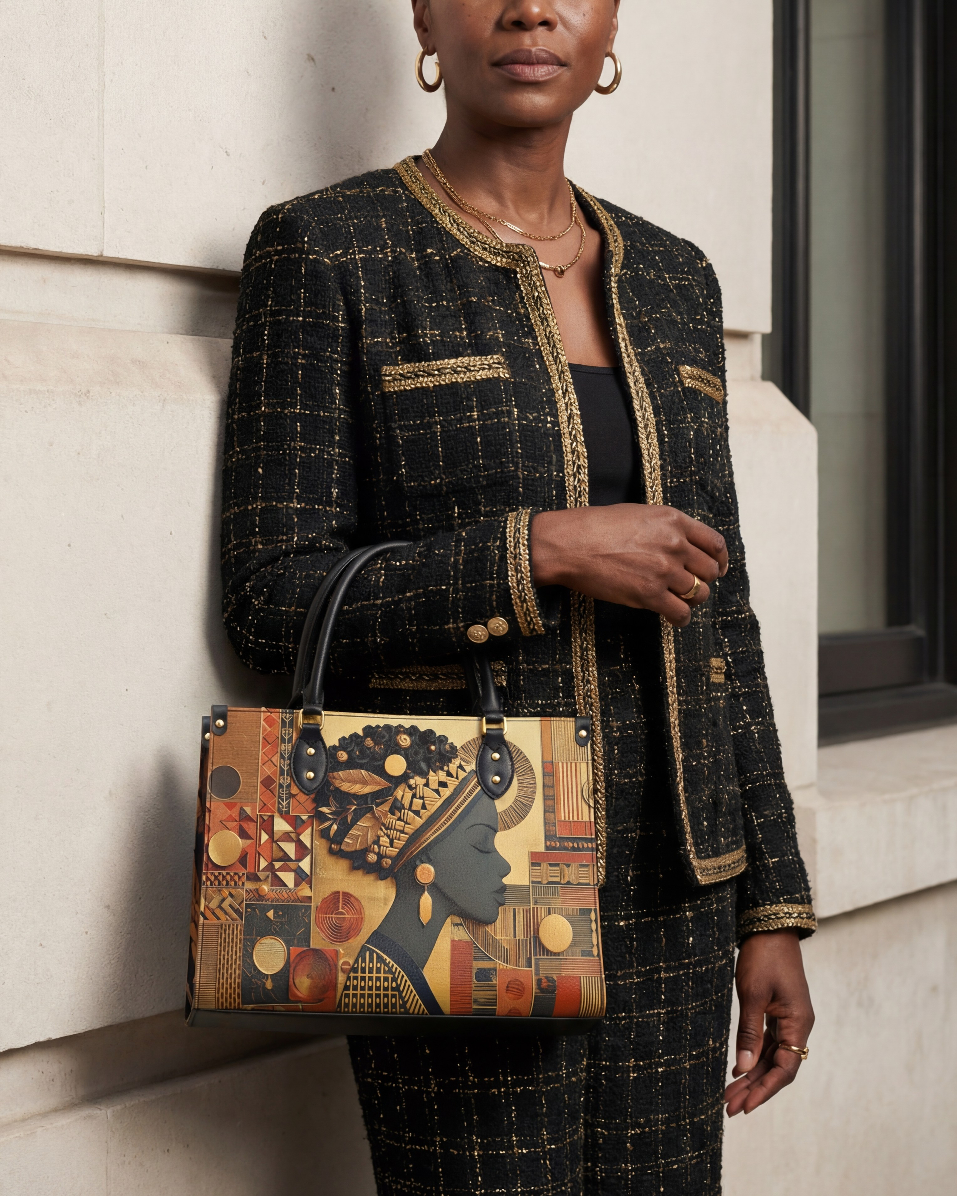 Bold African Premium Leather Handbag QR0XD810