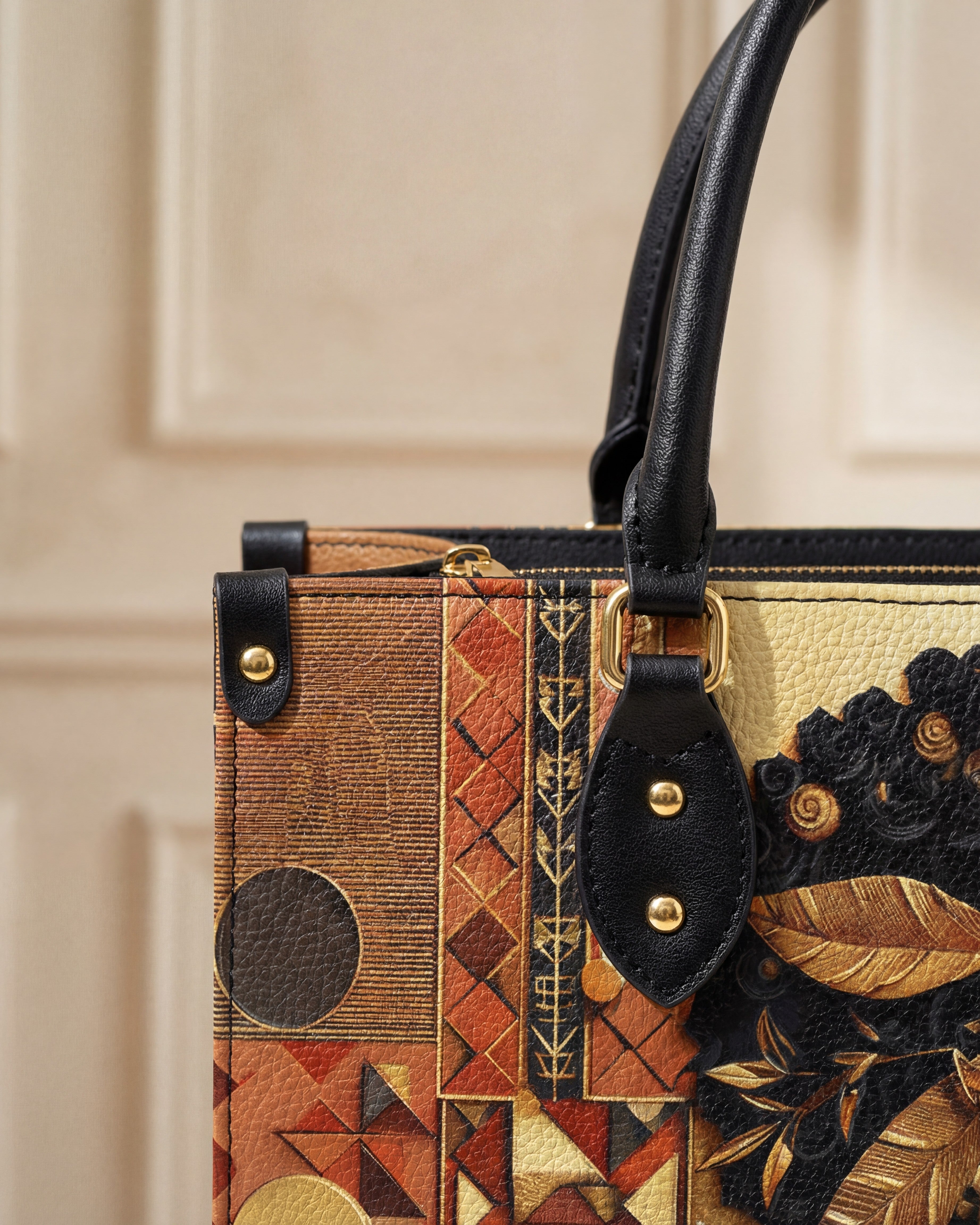 Bold African Premium Leather Handbag QR0XD810