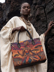 African Warrior Premium Leather Handbag QR0HH059