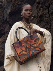 African Warrior Premium Leather Handbag QR0HH059