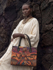 African Warrior Premium Leather Handbag QR0HH059