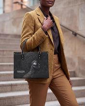 Crowned In Onyx Premium Leather Handbag