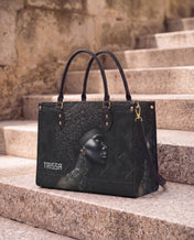 Crowned In Onyx Premium Leather Handbag