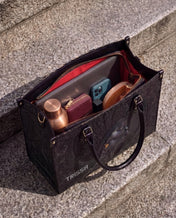 Crowned In Onyx Premium Leather Handbag