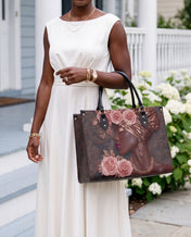 African Allure Premium Leather Handbag QR0XD531