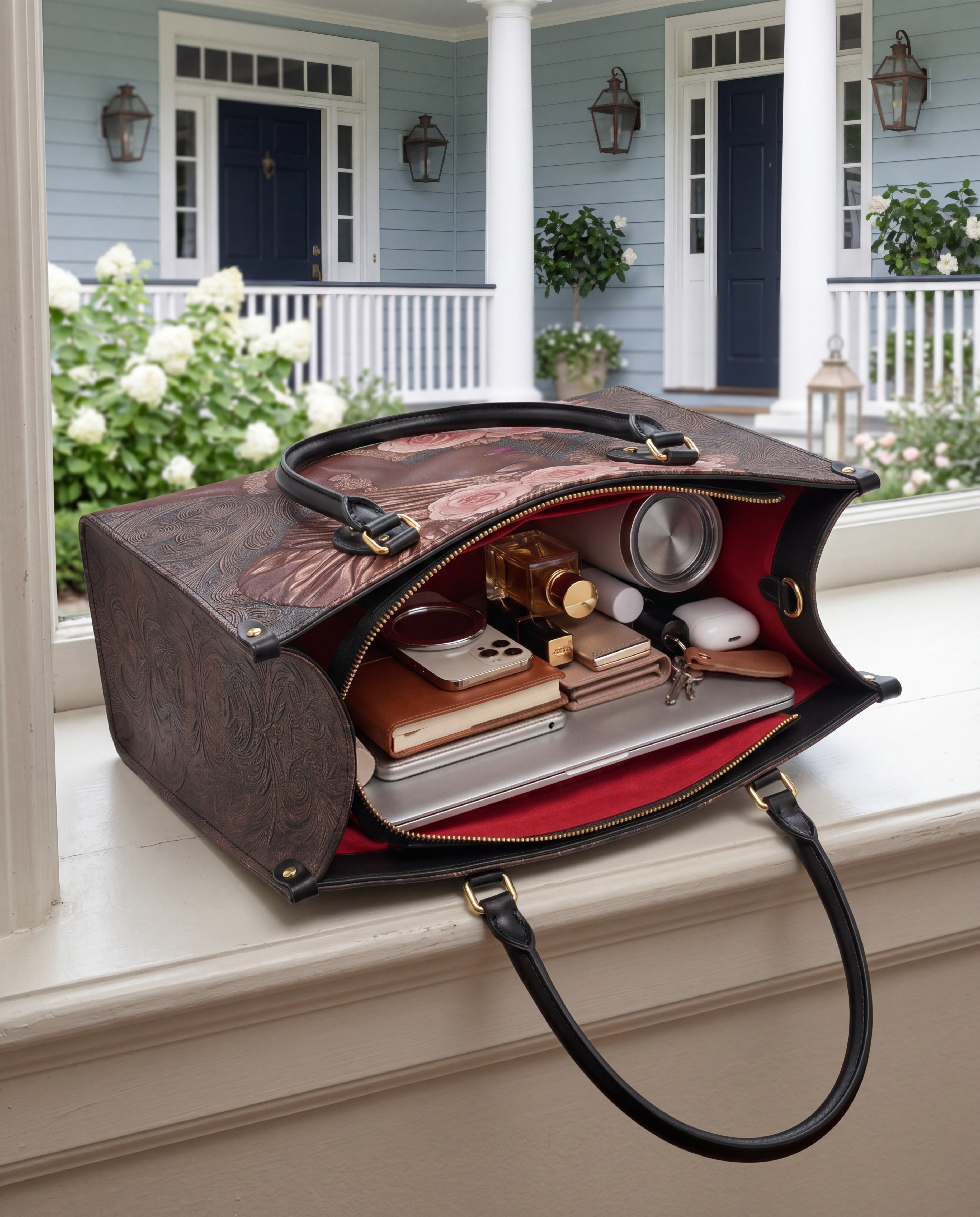 African Allure Premium Leather Handbag QR0XD531