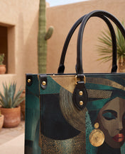 Emerald Realm Premium Leather Handbag QR0XD844