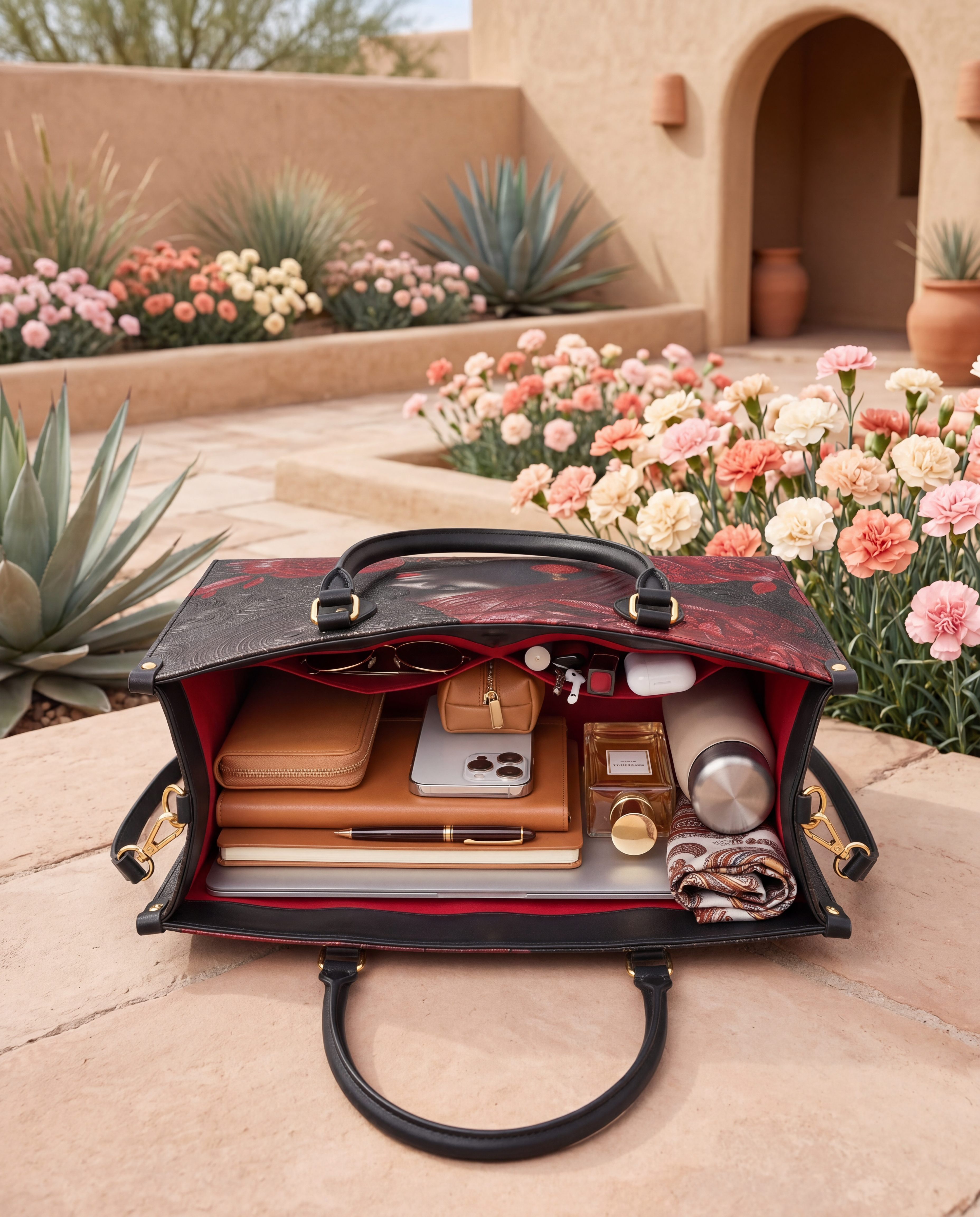African Ardor Premium Leather Handbag QR0XD534