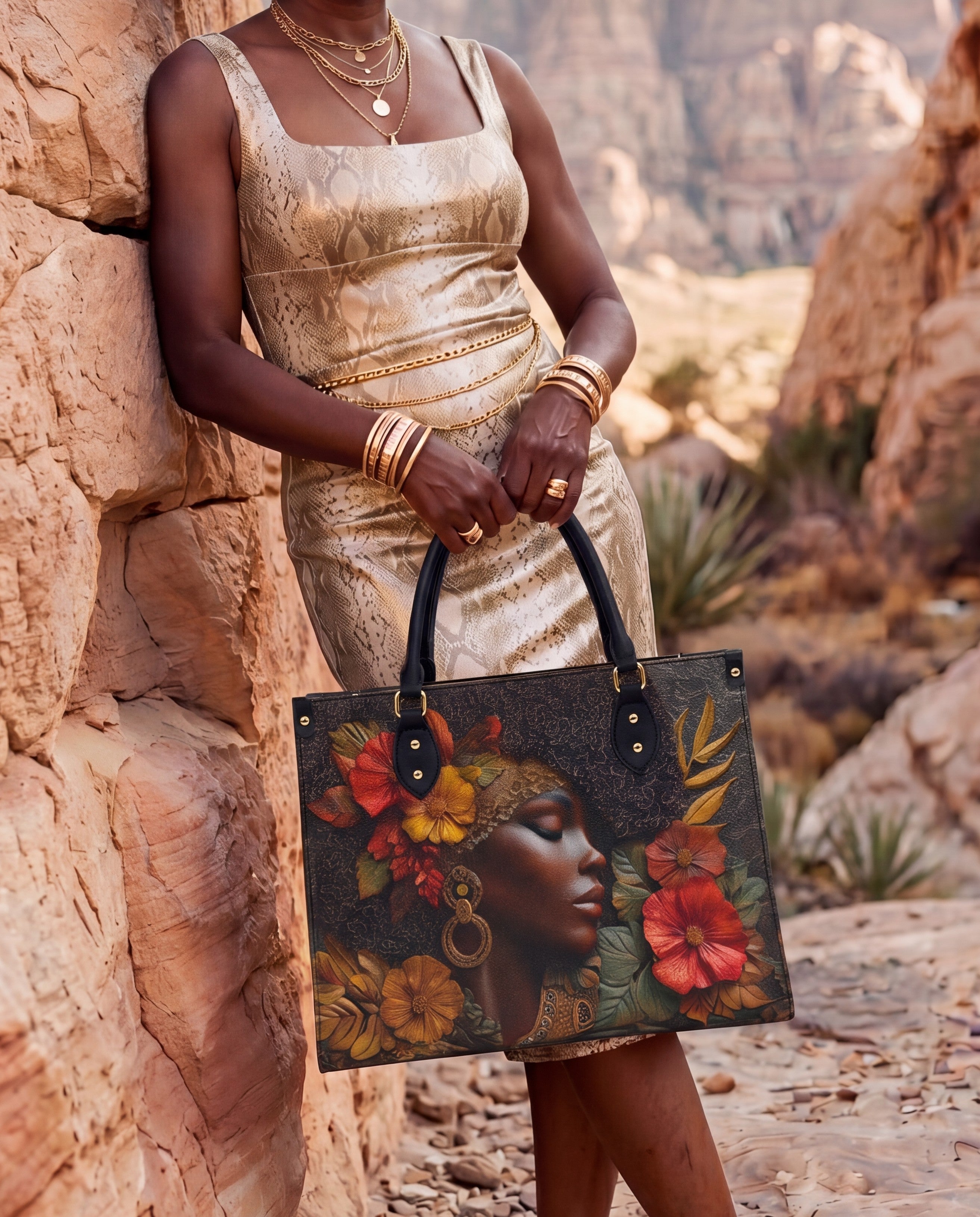 Floral Grace Premium Leather Handbag QR0XD184