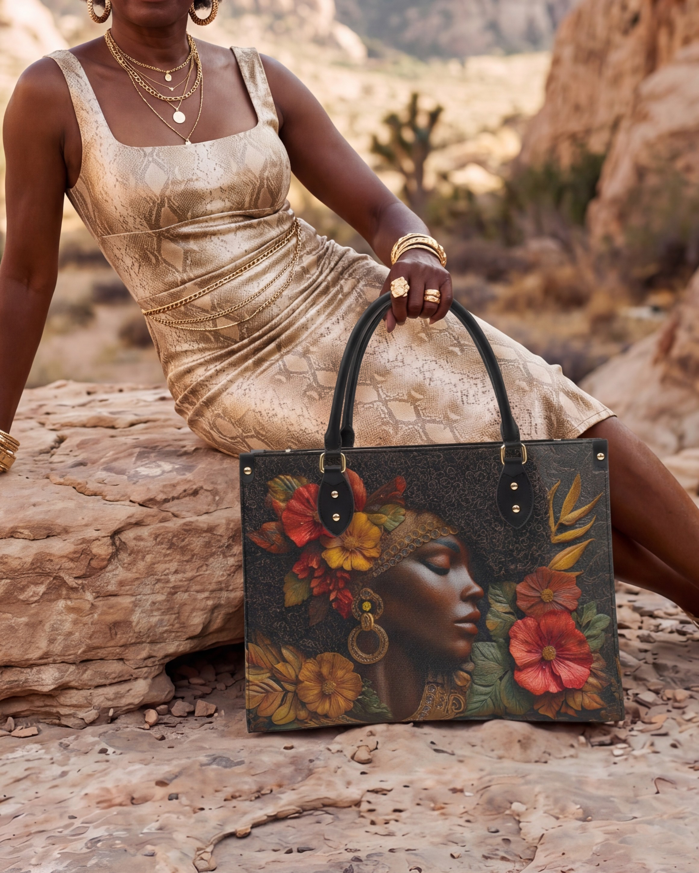 Floral Grace Premium Leather Handbag QR0XD184