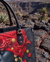 Scarlet Rose Inferno Premium Leather Handbag QR0XD294