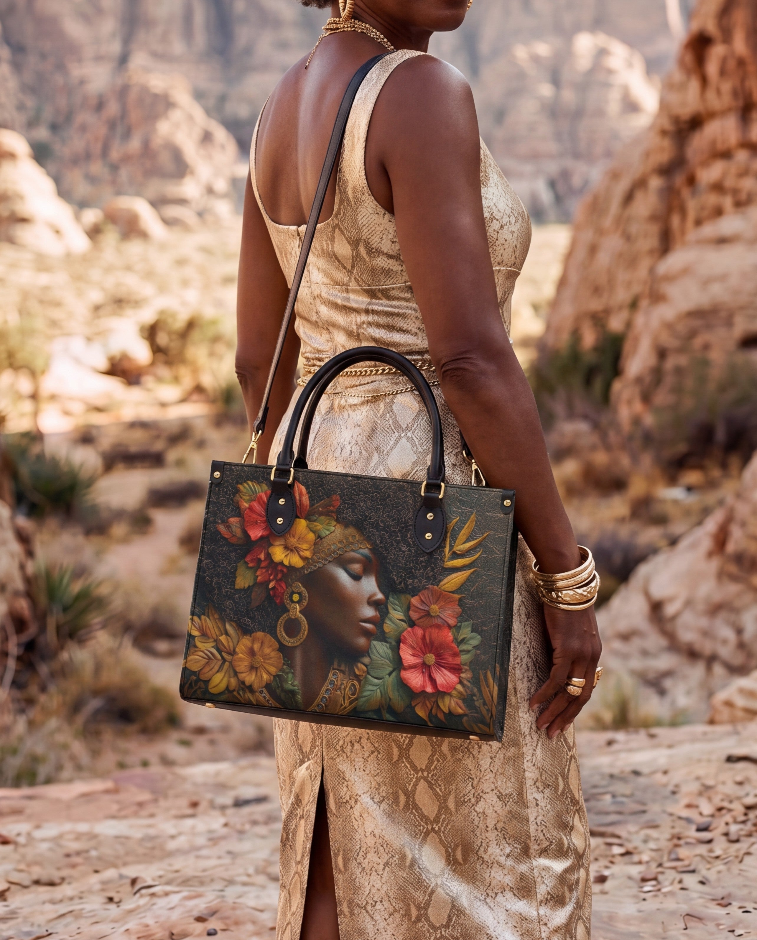 Floral Grace Premium Leather Handbag QR0XD184
