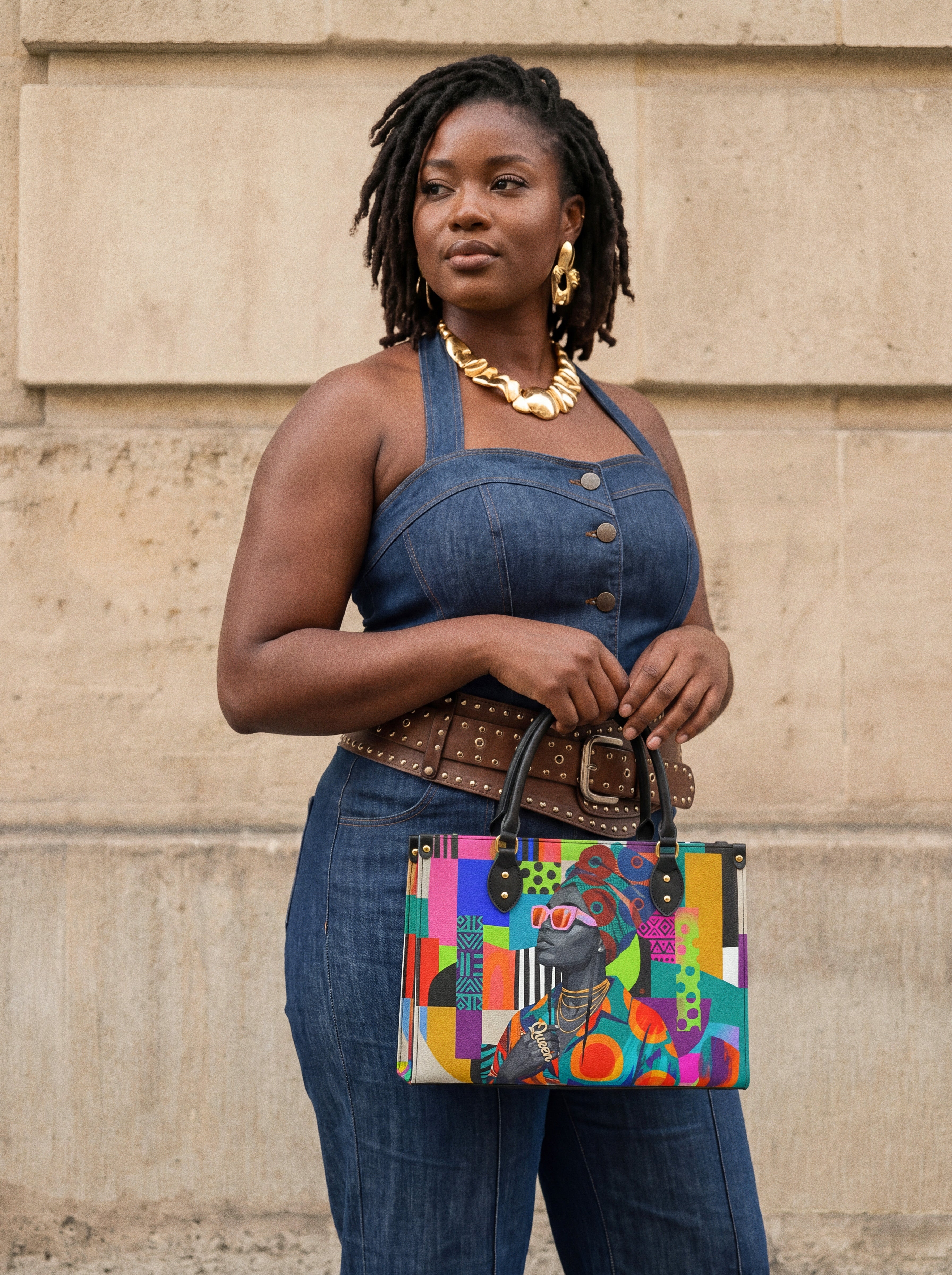 Afro Reverie Premium Leather Handbag QR0TV274