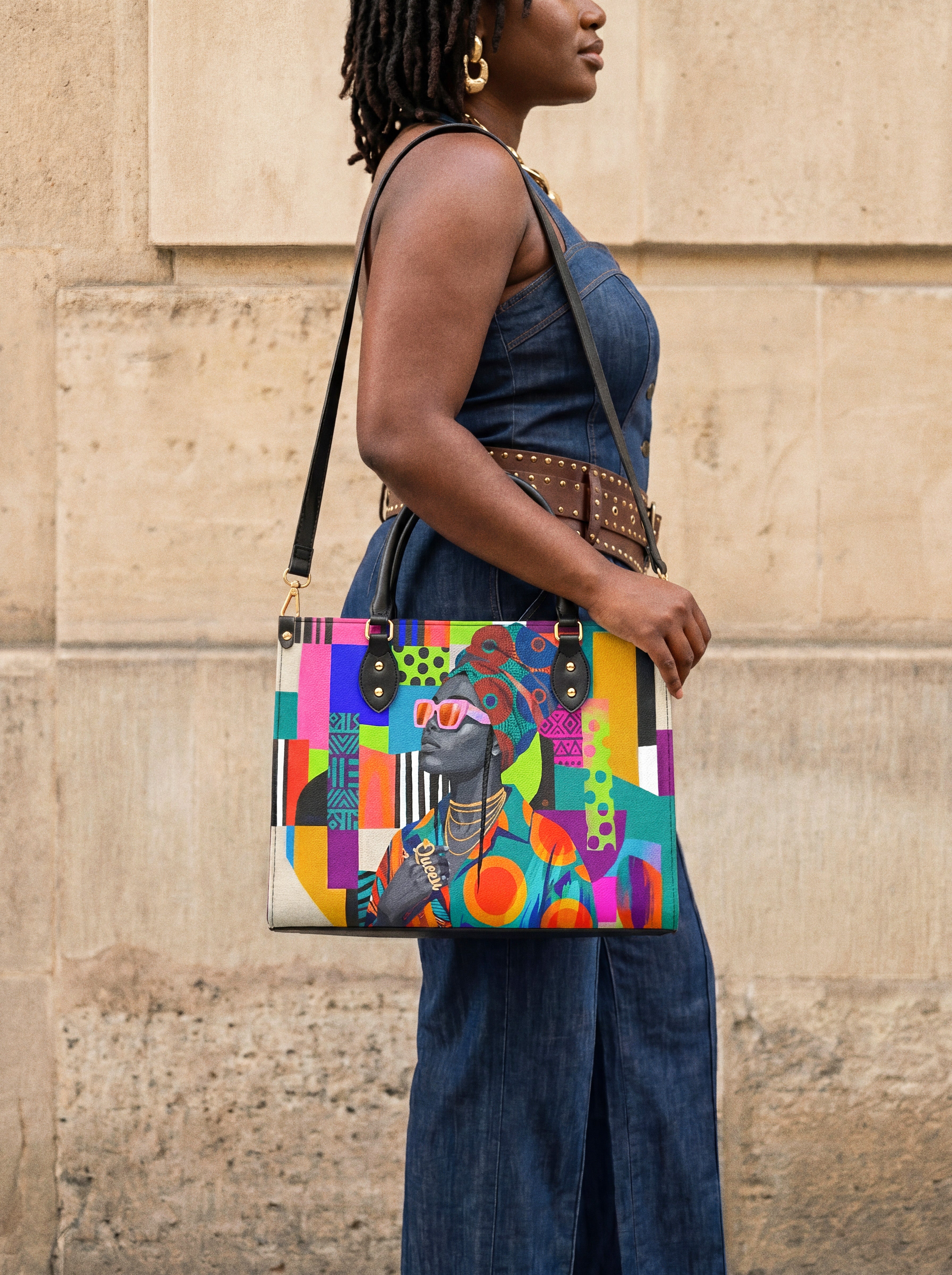 Afro Reverie Premium Leather Handbag QR0TV274