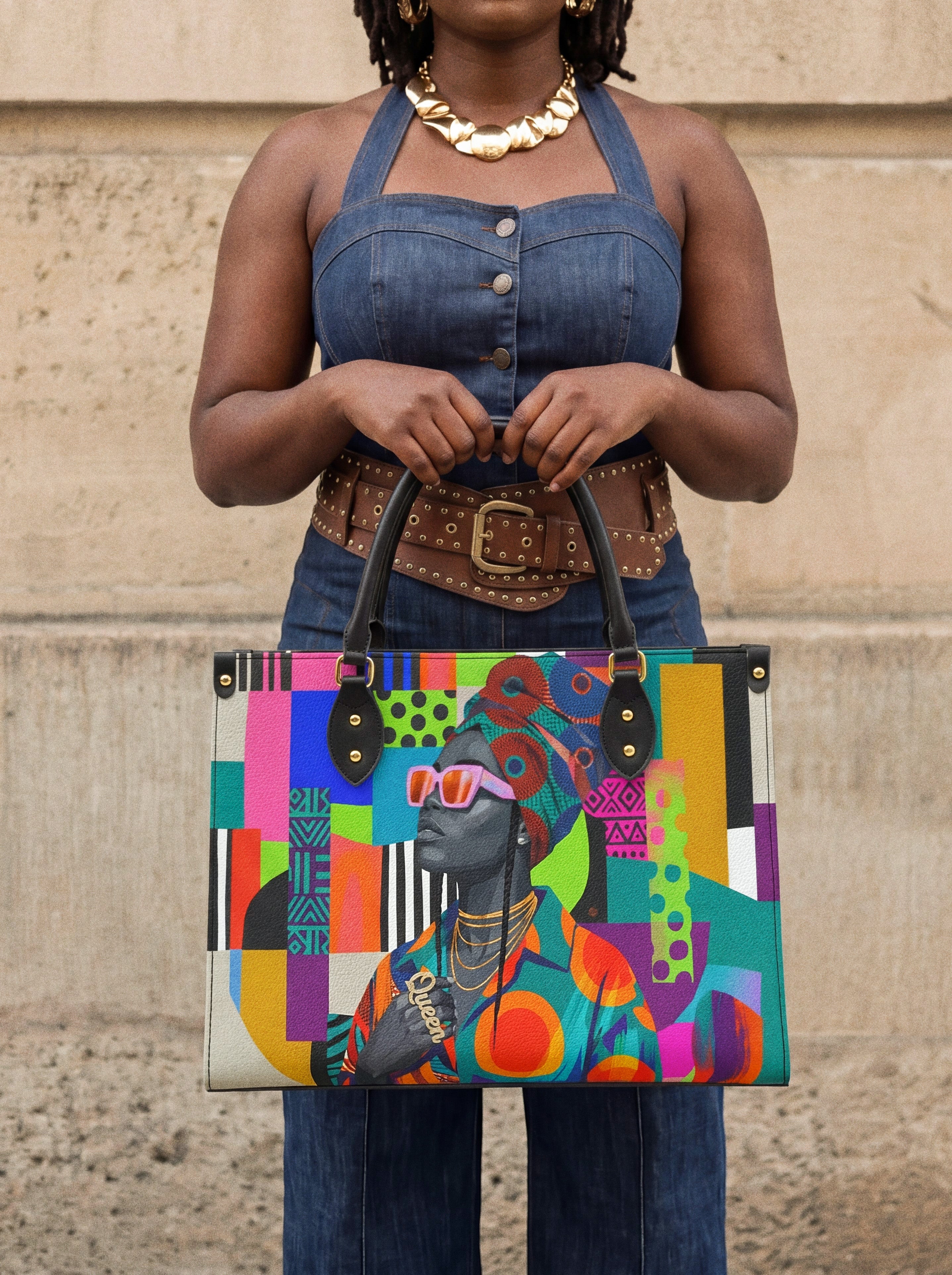 Afro Reverie Premium Leather Handbag QR0TV274