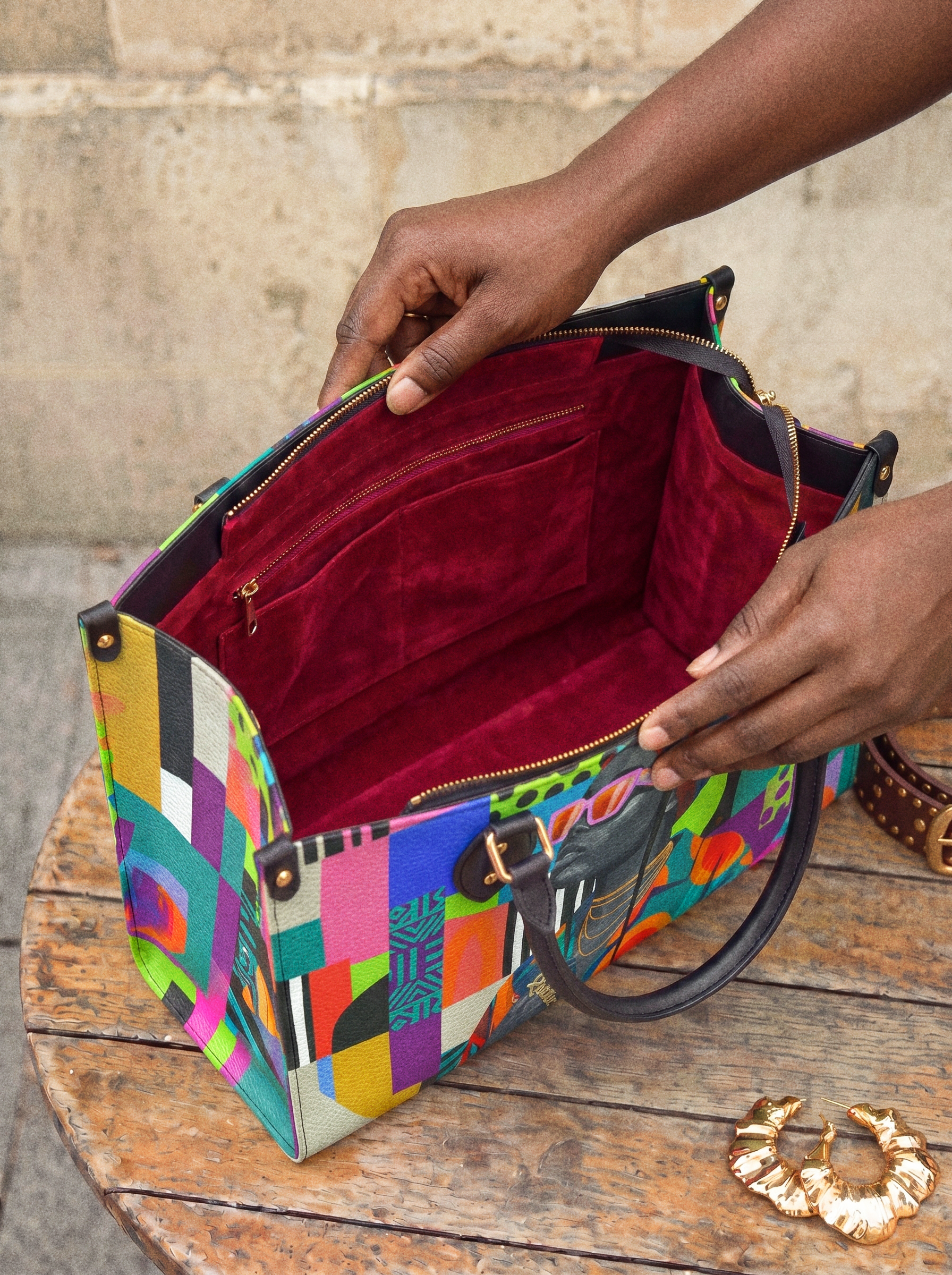 Afro Reverie Premium Leather Handbag QR0TV274