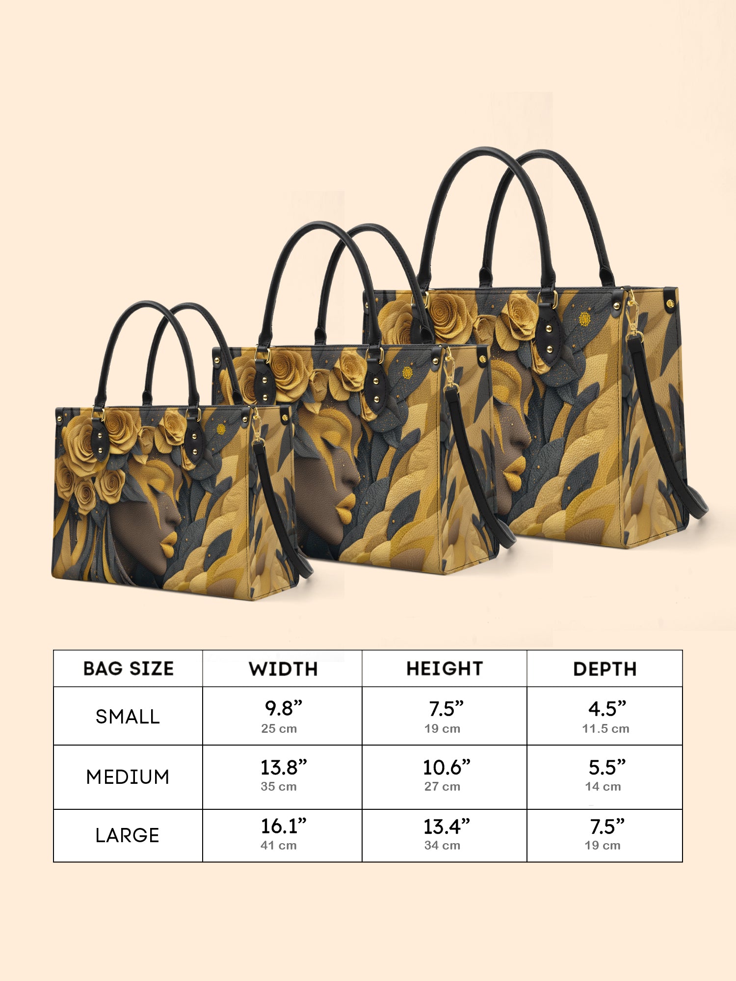 Melanin Bloom Premium Leather Handbag QR0TD109