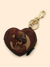 Afri Soul Heart Coin Pouch Bag Charm QR0TD420