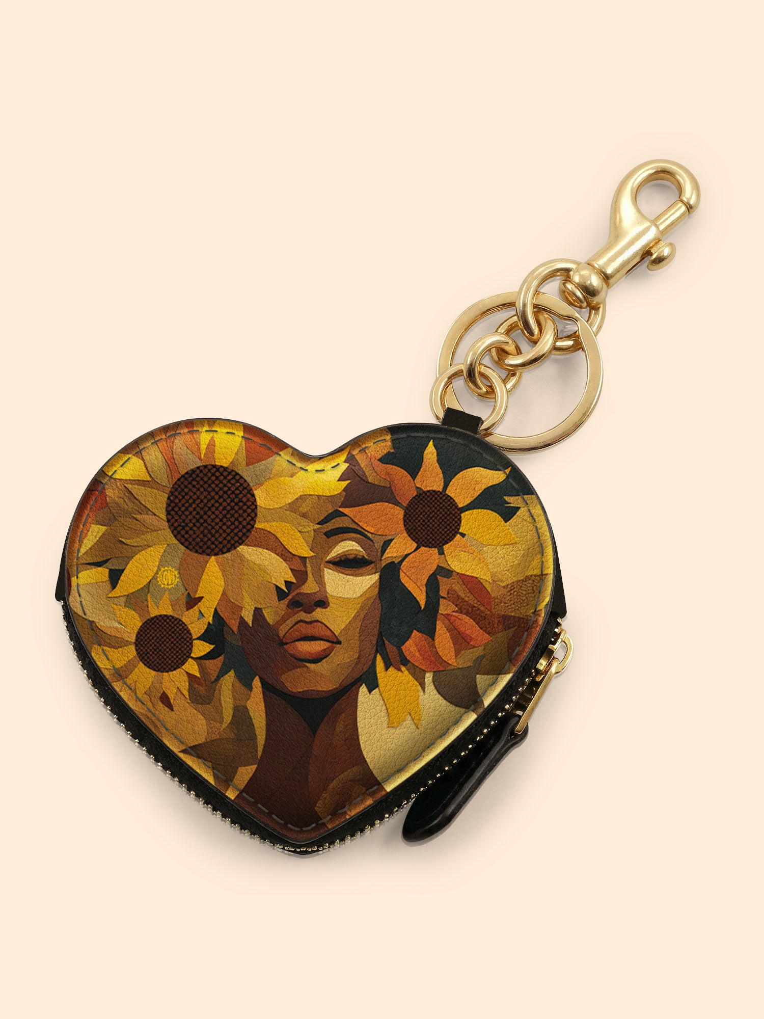 Blooming Within Heart Coin Pouch Bag Charm QR0TV021
