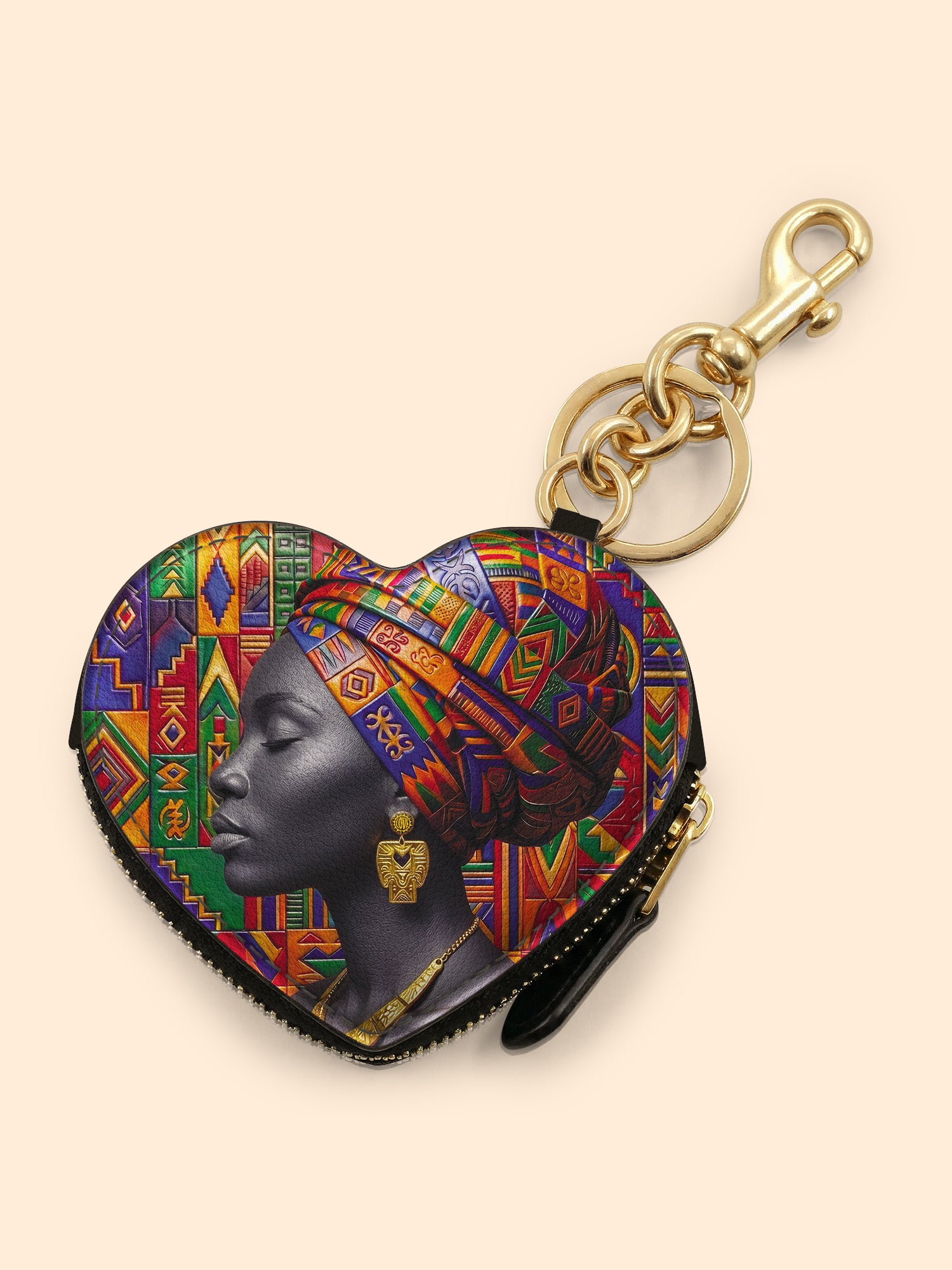 Rooted Aura Heart Coin Pouch Bag Charm QR0TD702