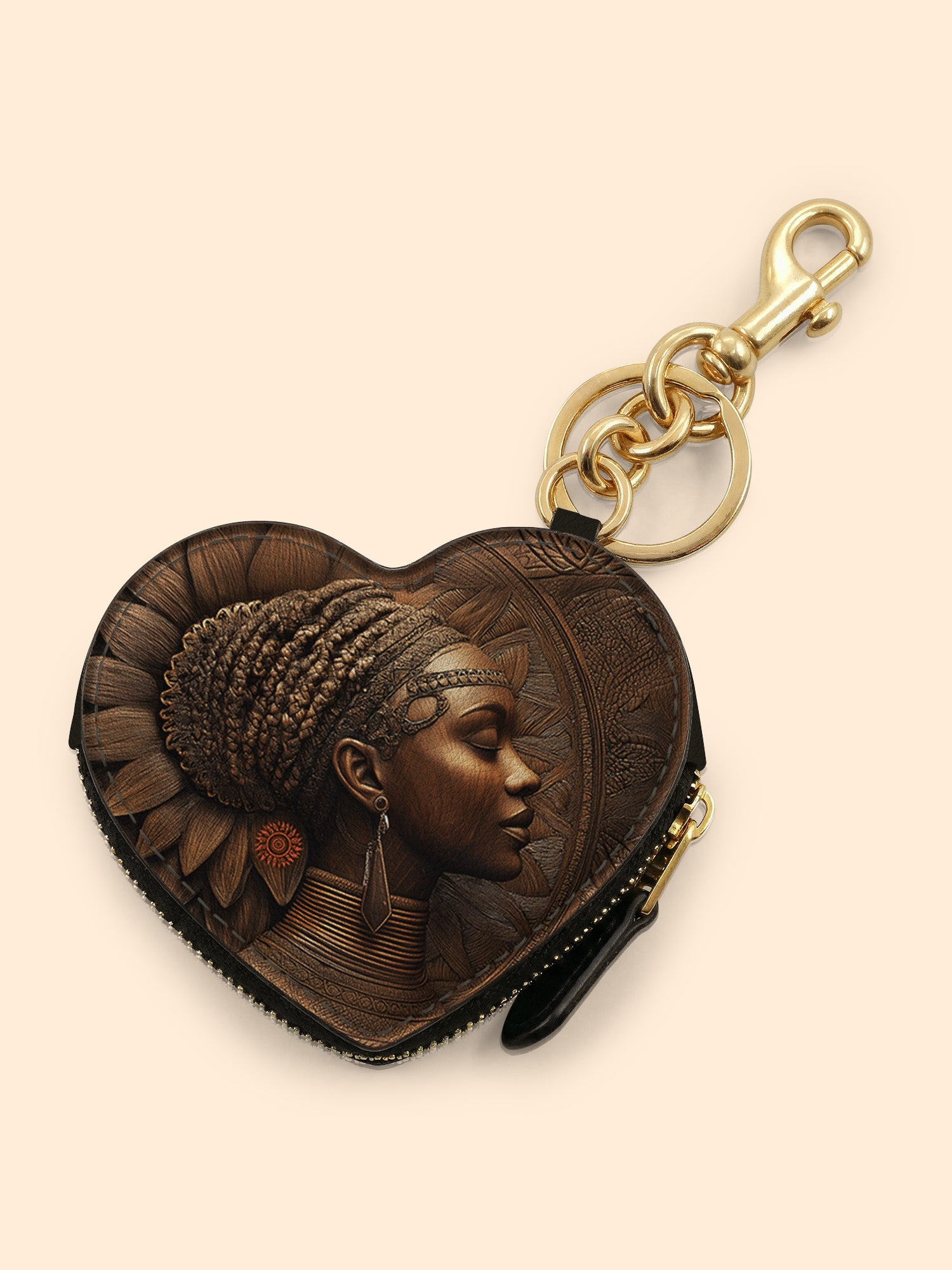 Aasha Africa Heart Coin Pouch Bag Charm QR0XD607
