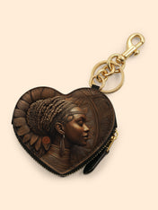 Aasha Africa Heart Coin Pouch Bag Charm QR0XD607