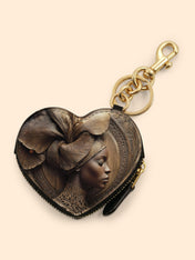 Floral Spirit Heart Coin Pouch Bag Charm QR0TV084