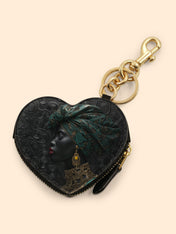 Emerald Grace Heart Coin Pouch Bag Charm QR0XD737