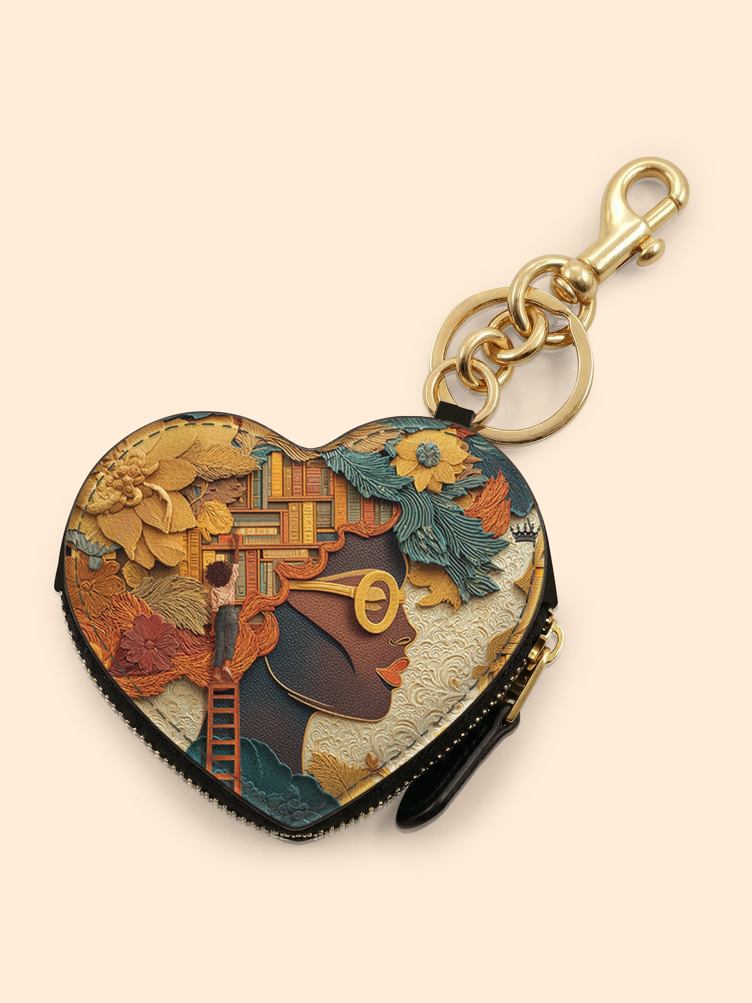 Bound by Knowledge Heart Coin Pouch Bag Charm QR0TD032