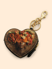 Floral Goddess Heart Coin Pouch Bag Charm QR0TV043