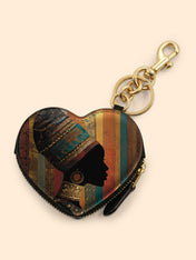 Brown Radiance Heart Coin Pouch Bag Charm QR0TV123