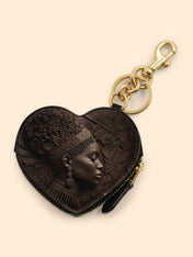 Back To Africa V2 Heart Coin Pouch Bag Charm QR0XD731
