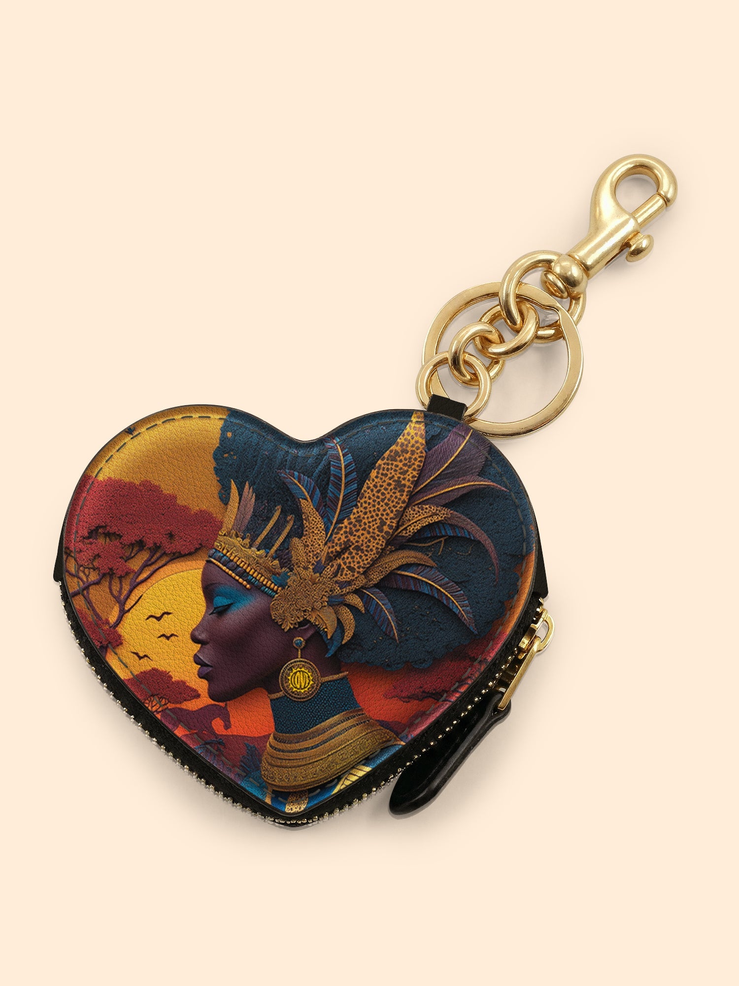 🎁 African Aspirations Heart Coin Pouch Bag Charm QR0HH057 (100% off)