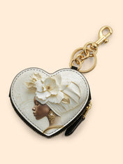 Pearl Serenity Heart Coin Pouch Bag Charm QR0TV193