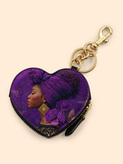 Empress Purple  Heart Coin Pouch Bag Charm QR0HH111