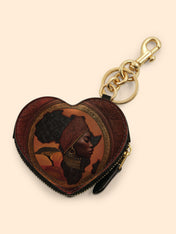 Africa Essence Heart Coin Pouch Bag Charm QR0TD168
