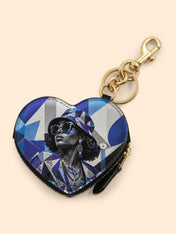 Sapphire Dove Heart Coin Pouch Bag Charm QR0HH214