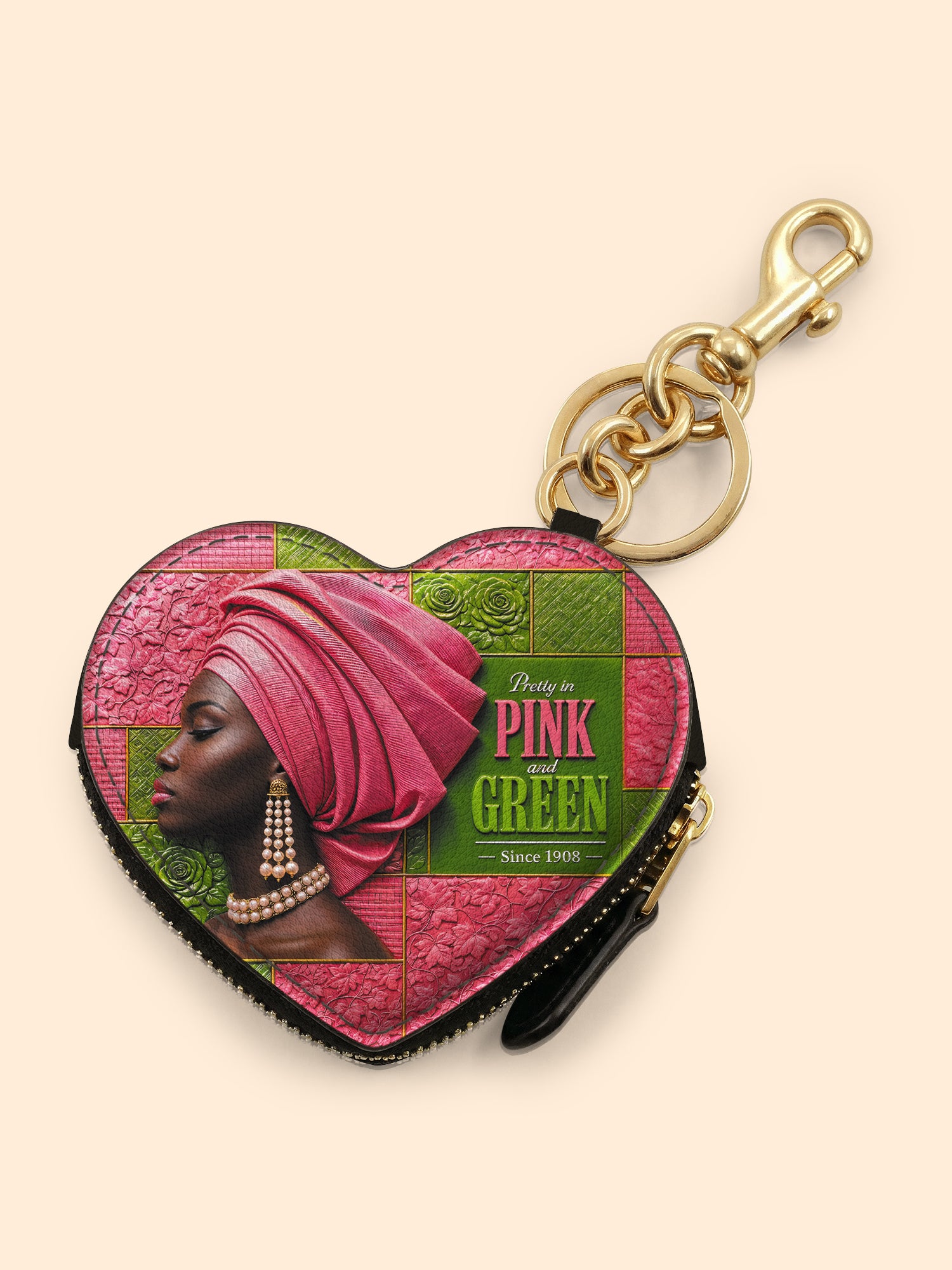 Pink Sovereign Heart Coin Pouch Bag Charm QR0TD709