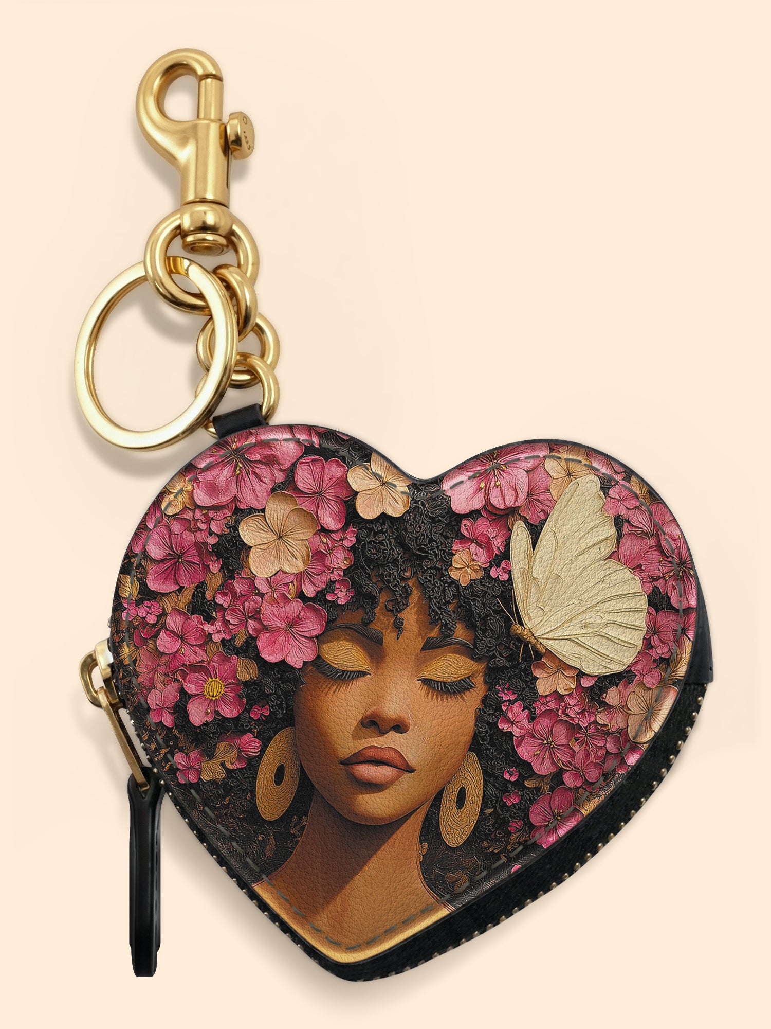 Maua Queen Heart Coin Pouch Bag Charm QR0HH055