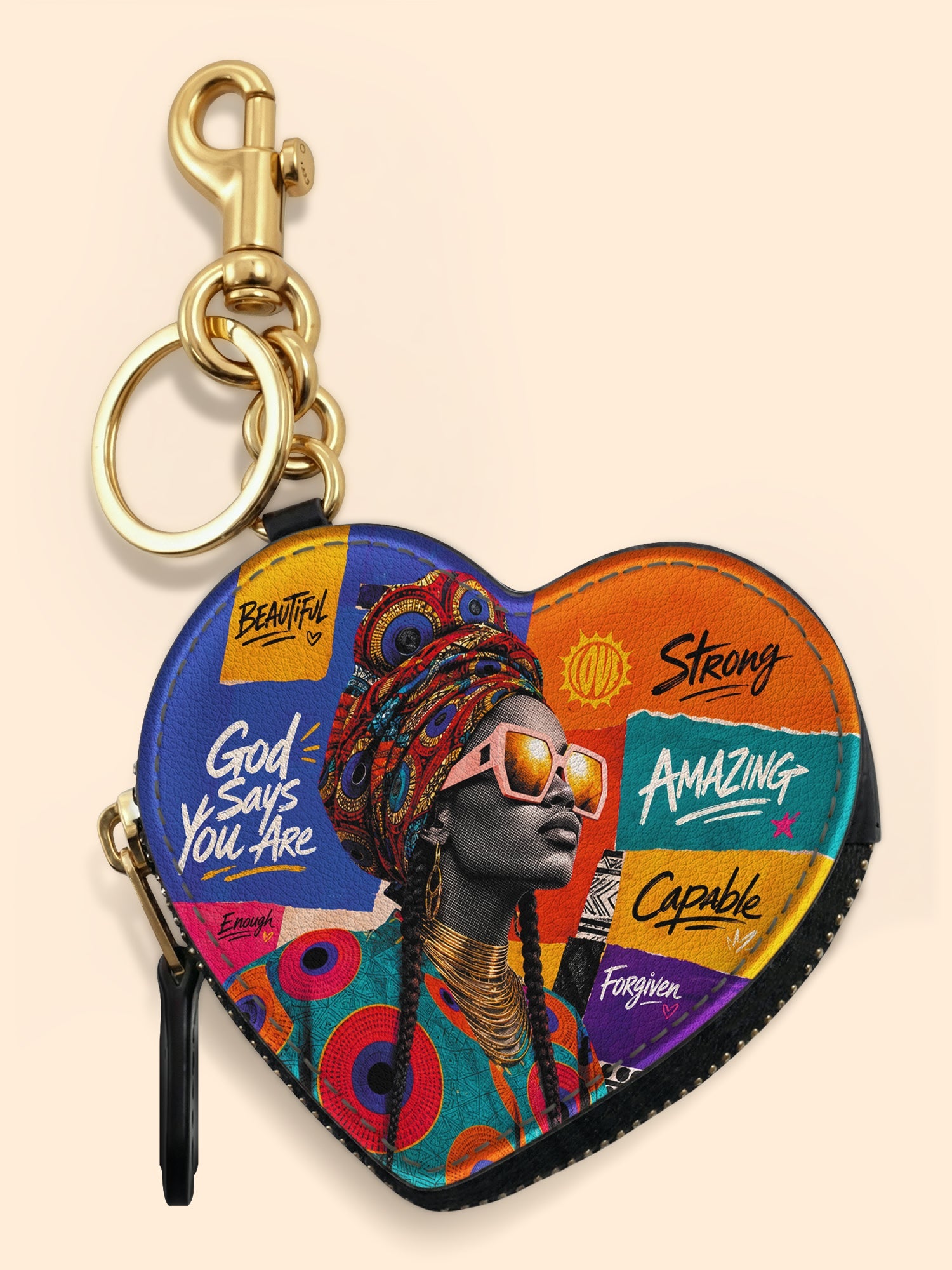 🎁 Boldly Blessed Heart Coin Pouch Bag Charm QR0TV275 (100% off)