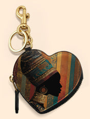 Brown Radiance Heart Coin Pouch Bag Charm QR0TV123