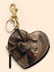 Floral Spirit Heart Coin Pouch Bag Charm QR0TV084
