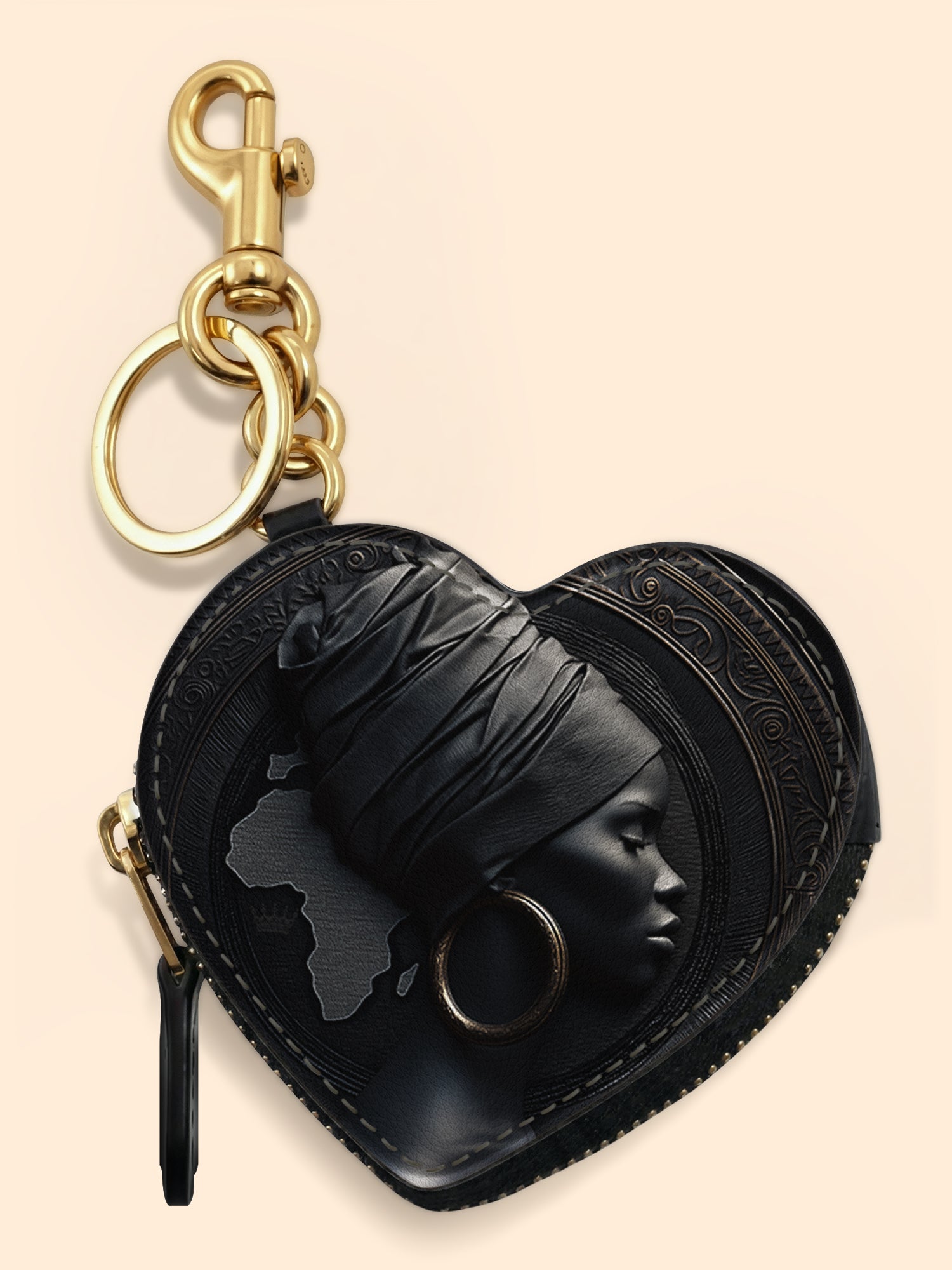 🎁 Pure Ebony Heart Coin Pouch Bag Charm QR0TD287 (100% off)