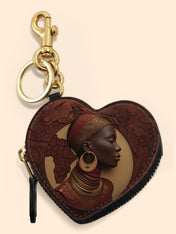 Afri Soul Heart Coin Pouch Bag Charm QR0TD420