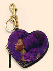 Empress Purple  Heart Coin Pouch Bag Charm QR0HH111