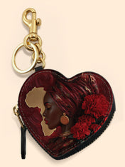 African Blaze Heart Coin Pouch Bag Charm QR0XD537